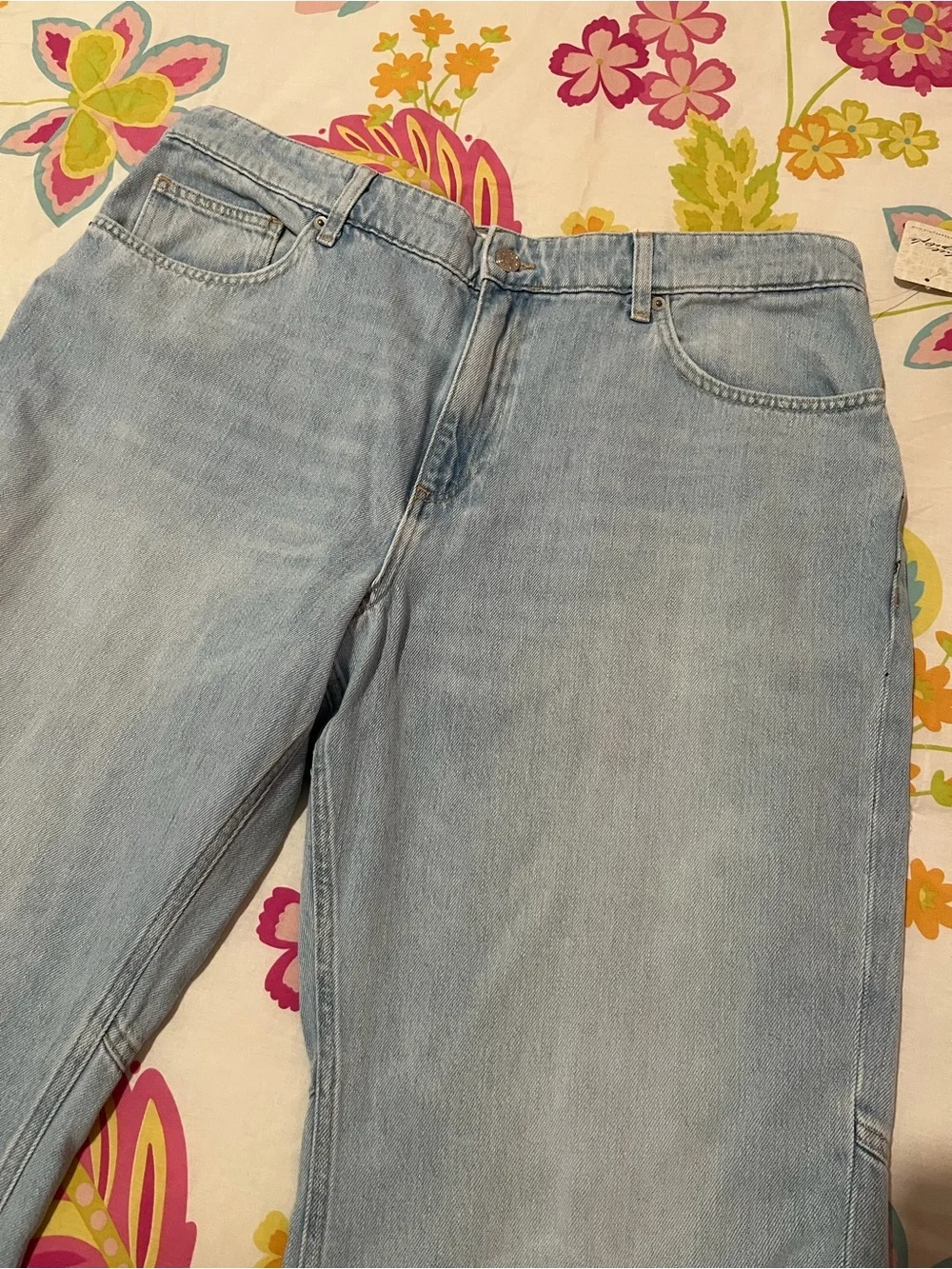 Free People Light Blue Wide-Leg Flare Jeans
